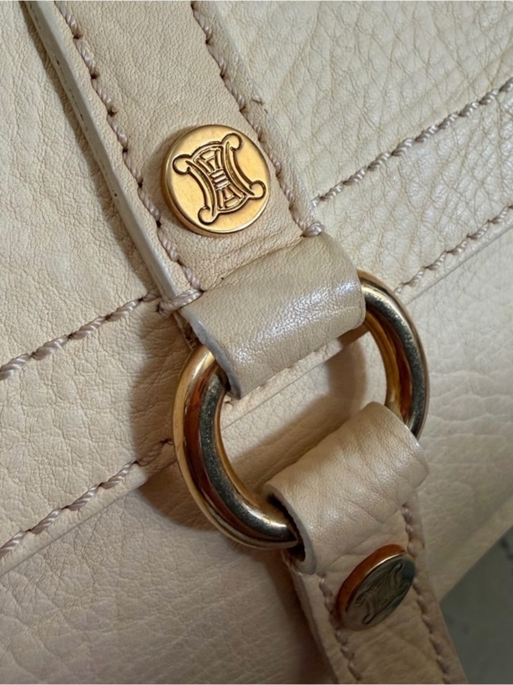 Authentic Celine Beige Leather Tote Bag Quiet Luxury Designer Tote with COA - Picture 4 of 15